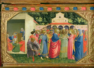 The Birth and Marriage of the Virgin, from the Predella of the Annunciation Altarpiece, c.1430-32 by Fra Angelico